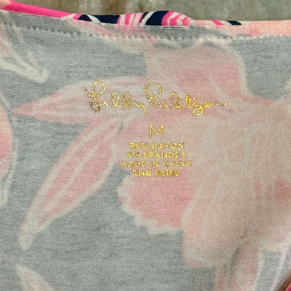 Women’s LILLY PULITZER Stirling dress- Inky Navy Flamingle. Size medium - Picture 6 of 7